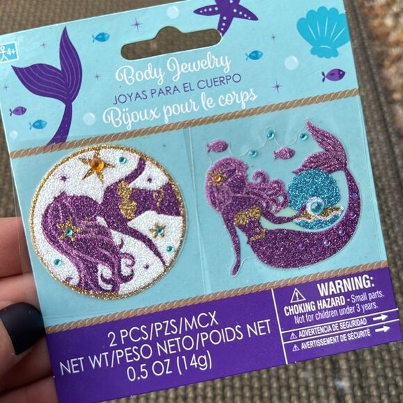Mermaid 2 piece ‘Body Jewelry” Temporary Tattoo - Picture 2 of 3